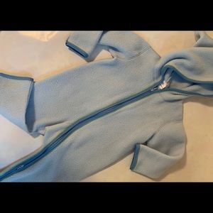 Hanna Andersson light blue zip up fleece suit